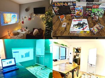 クリスマス、ボードゲーム、映画鑑賞、会議、ママ会などあらゆる用途に使えます - rental lounge浦和 浦和新築マルチスペースの室内の写真