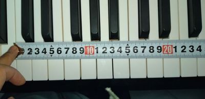 １オクターブ6.0インチの鍵盤です。 - 東京ストレットピアノ-細幅鍵盤ピアノスタジオ　 スタジオＡの室内の写真